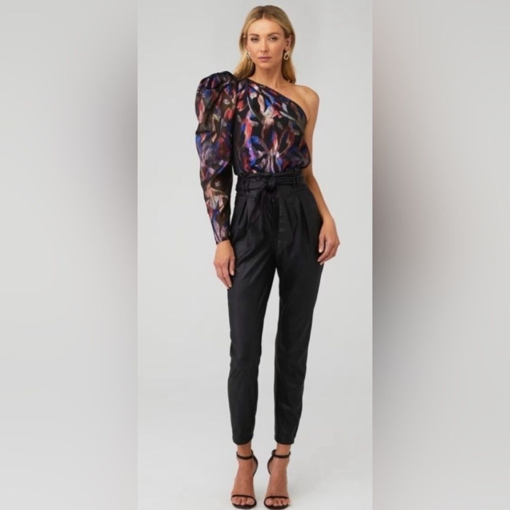 Sabina Musayev Shimmer Top in Black XSmall Womens Blouse